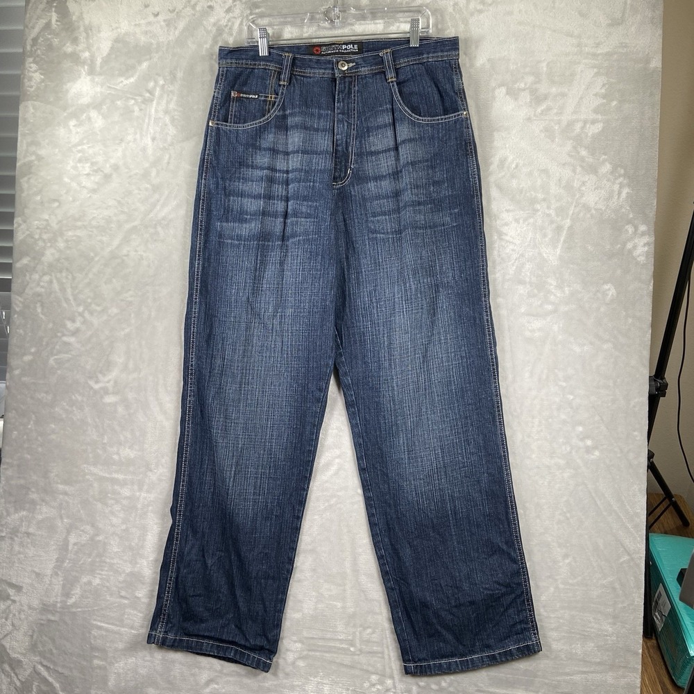 Southpole Jeans mens 34x33 Baggy Fit Loose Relaxed Blue Denim Skater Y2K Hip Hop